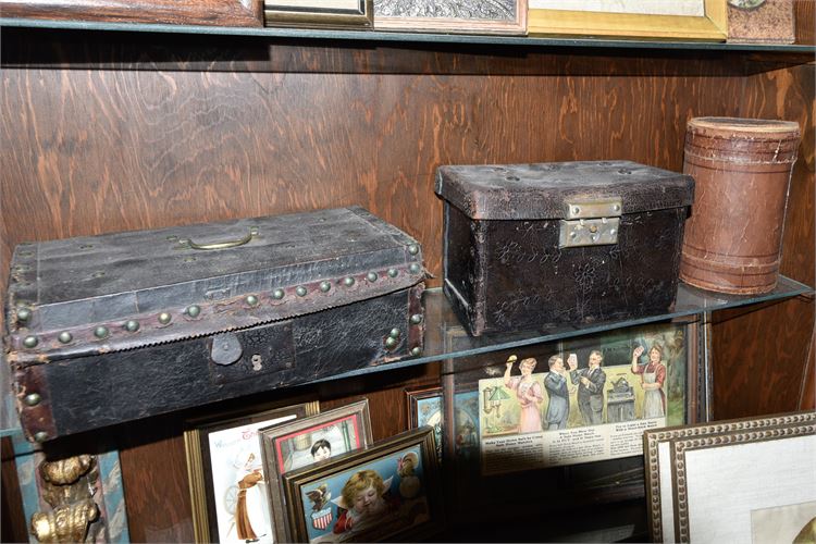 Three (3) Antique Leatherette Boxes