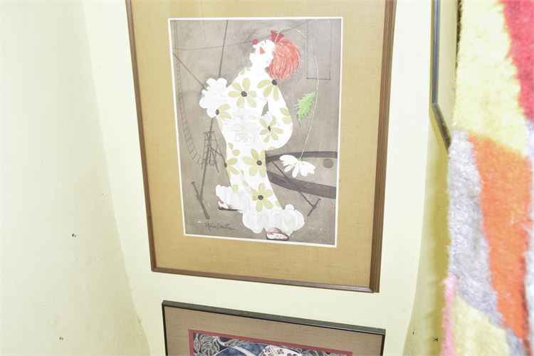 Allison Christie Signed Watercolor of Clown