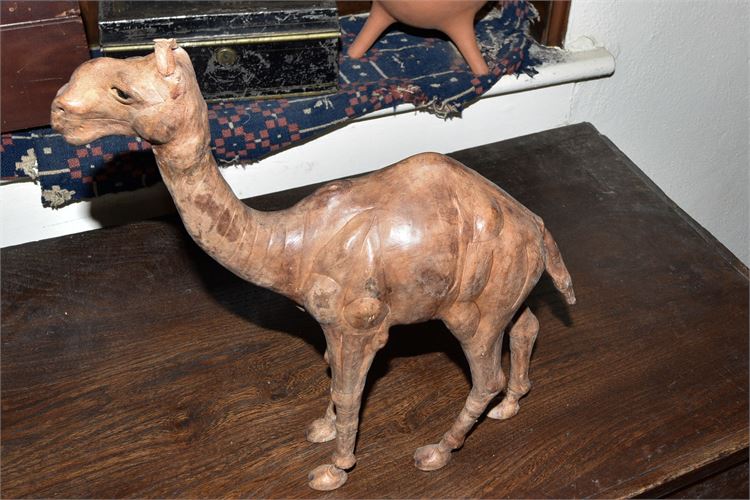 Antique Carved Wood Camel