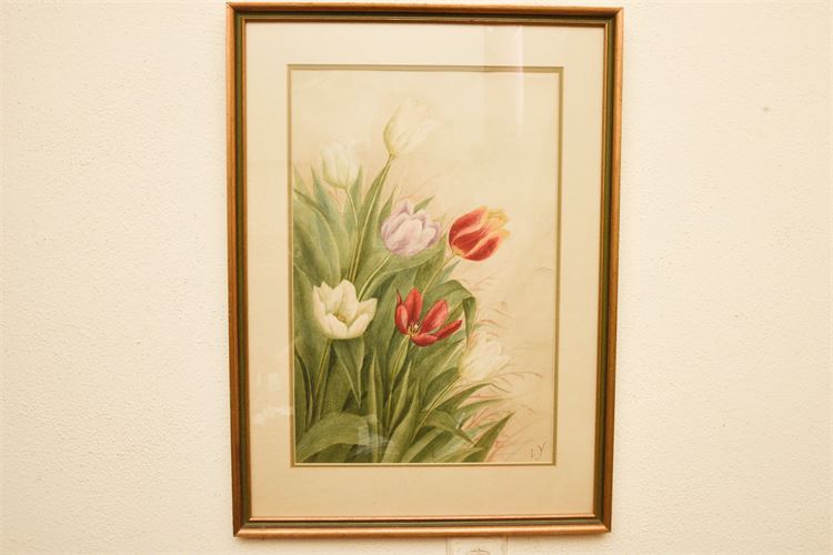 Watercolor Still Life Signed L.Y.