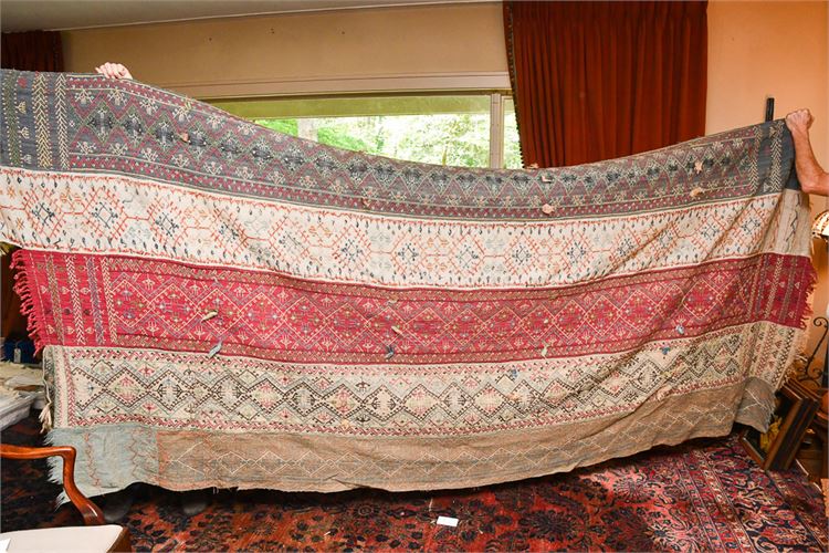 Antique Middle Eastern Hand Stitched Cotton Cover/Throw