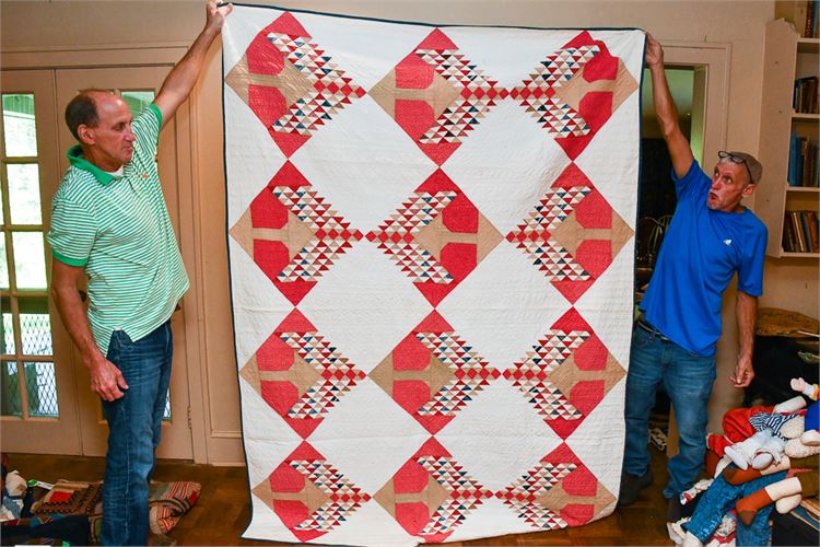 Hand Made Geometric Pattern Quilt/Throw Blanket