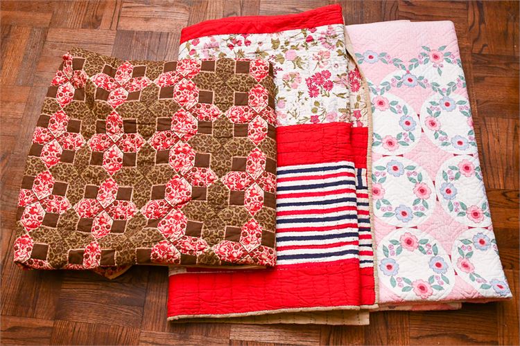 Three (3) Smaller Hand Made Quilt's/Blankets