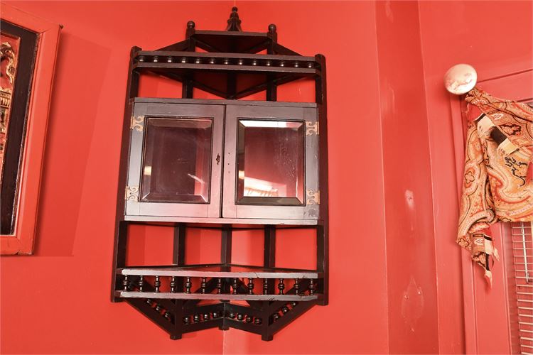 Victorian Wooden Corner Cabinet Shelf