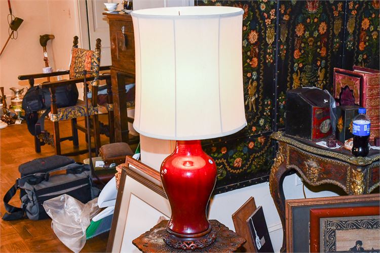 Chinese Sang de Boeuf Vase Mounted as a Table Lamp