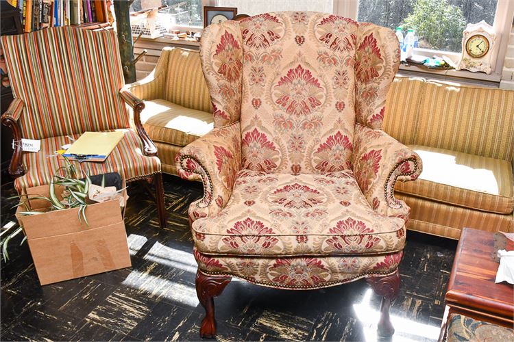 Upholstered Georgian Wingback Chair