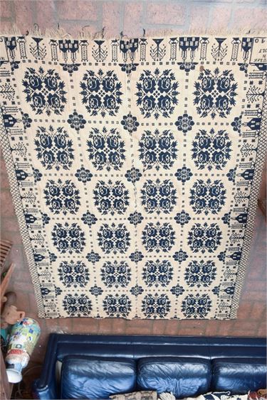 American Handwoven Coverlet ~Signed & Dated 1840~