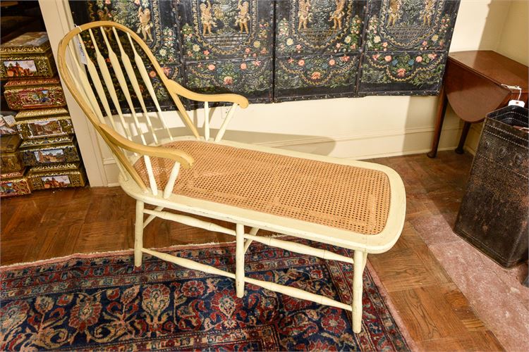 Vintage Painted Windsor Spindle Back Chaise Lounge