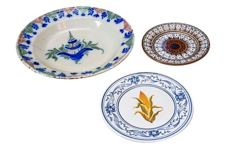 Three Majolica Plates