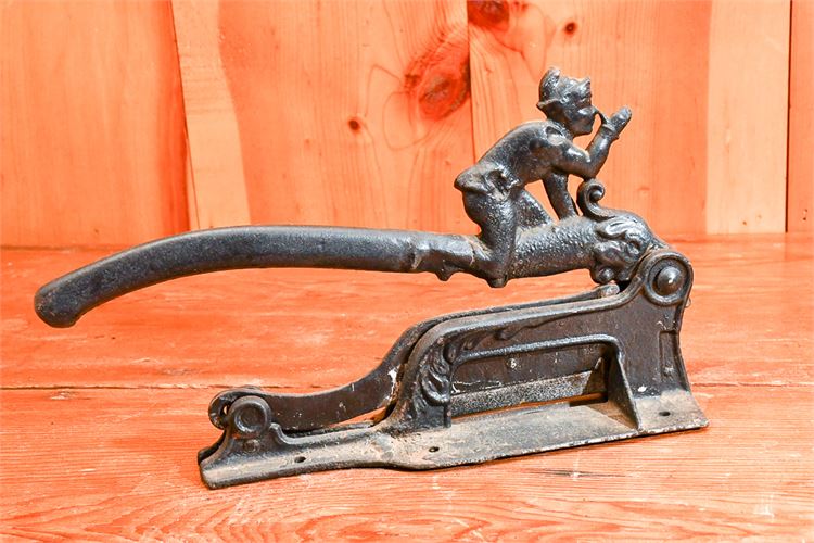 Tobacco Cutter Cast-Iron with Jester Figure
