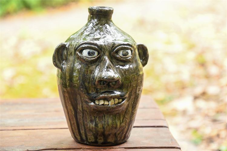 CLEATER MEADERS c.1984 Grotesque Ceramic Face Jug