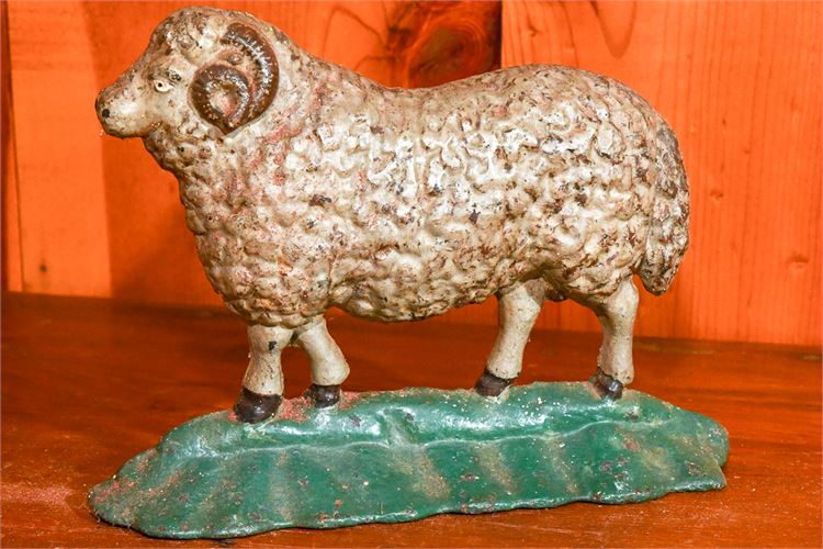 Vintage Cast-Iron Lamb Form Doorstop