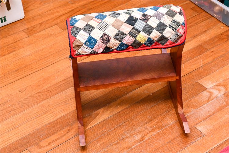 Footstool with Quilt Upholstery