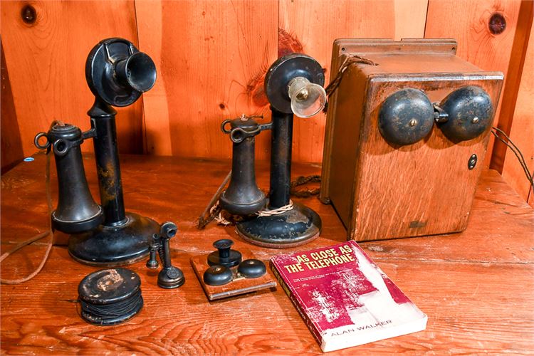 Two Antique Candlestick Telephones