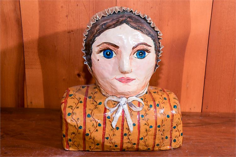 Folk Art Style Papier-Mache Bust