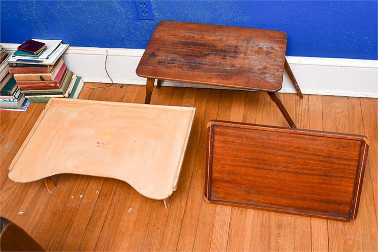 Three Wooden Folding Tray Tables