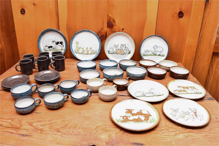 Group of  Animal Theme Decorated Ceramics