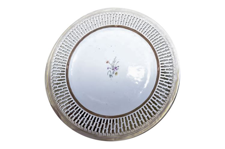 Reticulated Porcelain Plate with Floral Detail