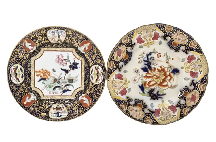 Two (2) English Export Chinese Design Ceramic Plates