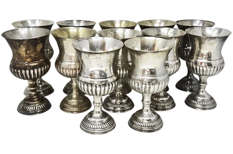 Twelve (12) Silver Plated Drinking Goblets