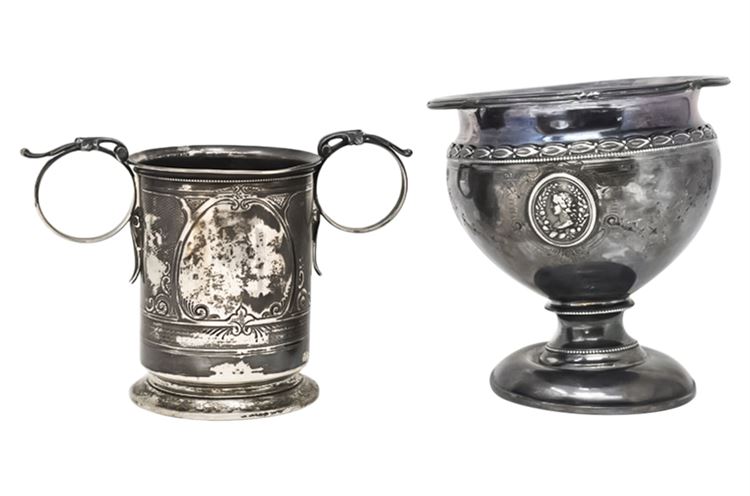 Two (2) Antique Silver Vessels