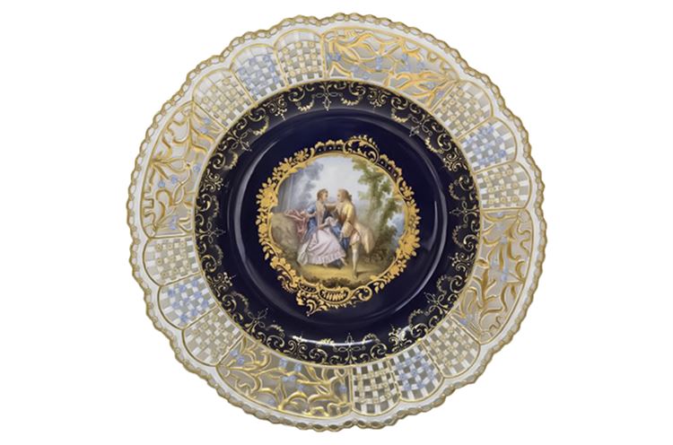 Meissen Porcelain Plate with Reticulated Rim