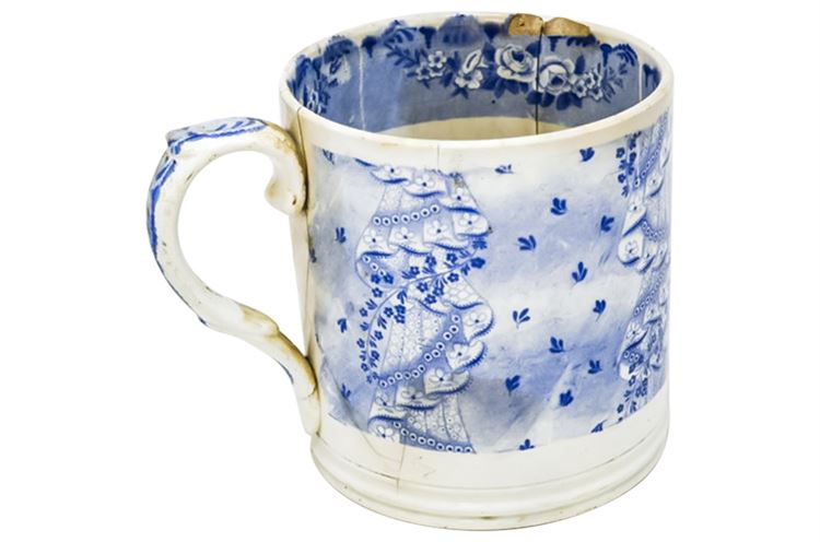 Antique English Flow Blue Mug/Cup