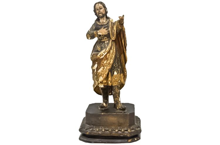 Carved and Hand Painted Statuette of Jesus