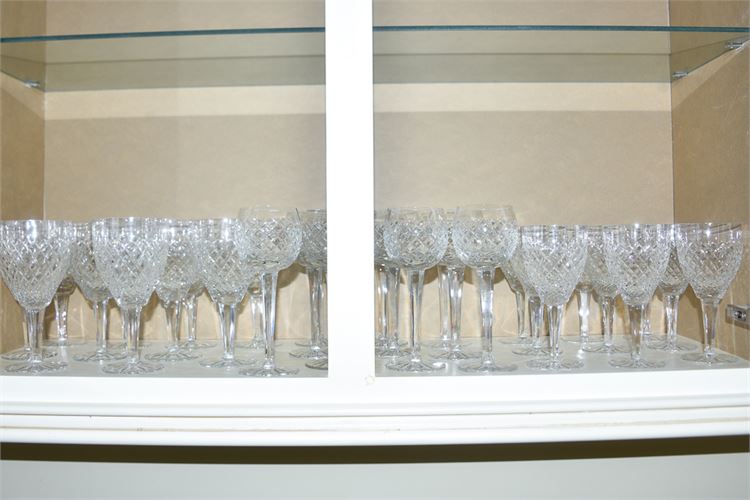 Grouping of Cut Glass Wine Glasses