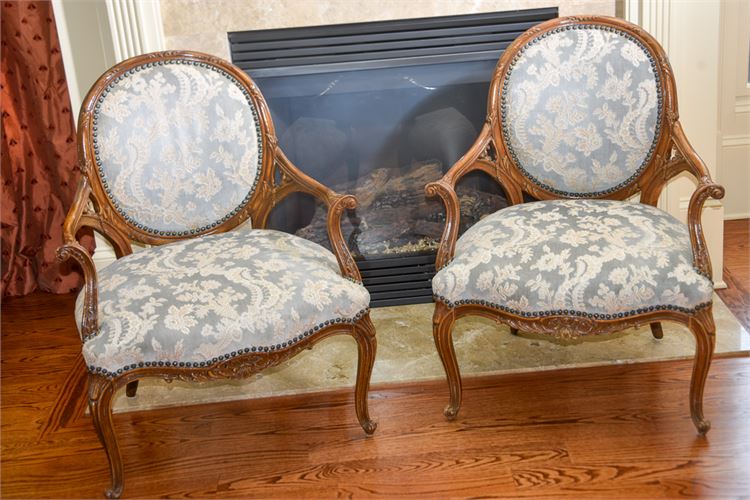 Pair of Carved Fauteuil Chairs