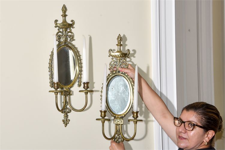 Pair of Mirrored Sconces