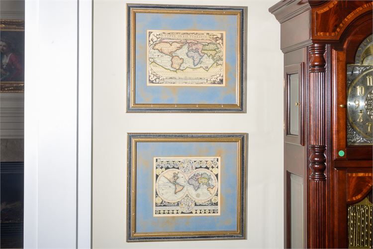 Two (2) Framed Antique Reproduction Maps