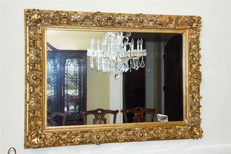 Large Mirror with Antique Ornate Gilt Frame