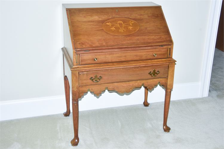 Vintage Inlaid Secretary Desk