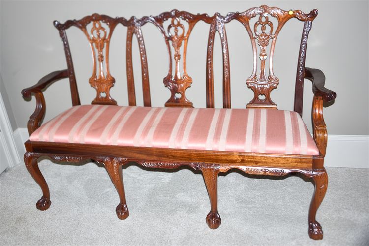 Upholstered Chippendale Settee