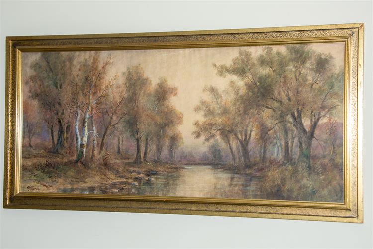 George H. Flavelle "A Quiet Stream Among the Birches" Watercolor