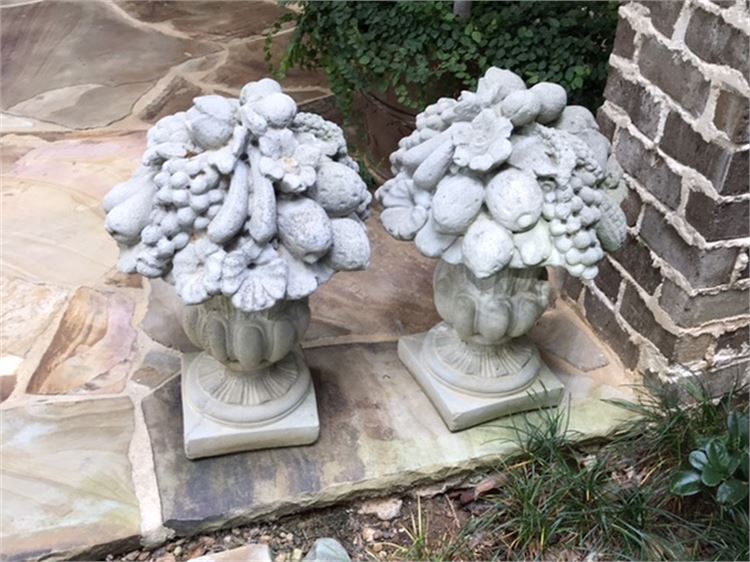 Pair of Garden Concrete Topiary's