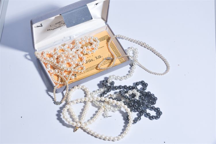 Selection of Faux Pearl Necklaces & Jewelry