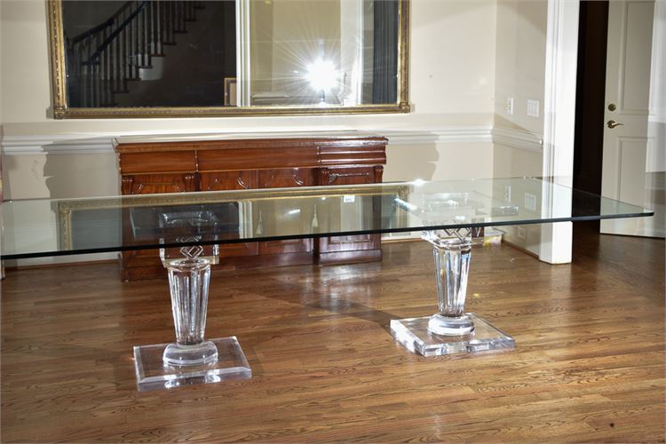 Custom-Made Lucite Base Dining Table