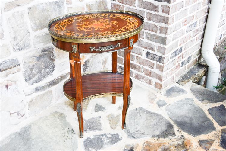 Louis XV Style Marquetry Table