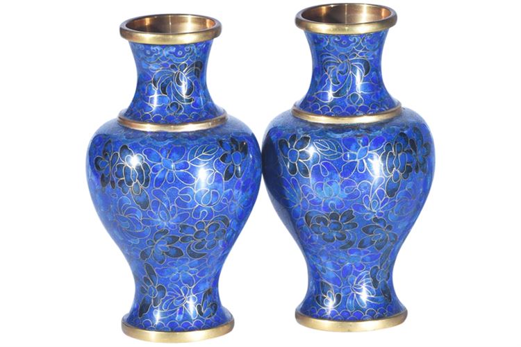 Pair of Chinese Cloisonne Urns