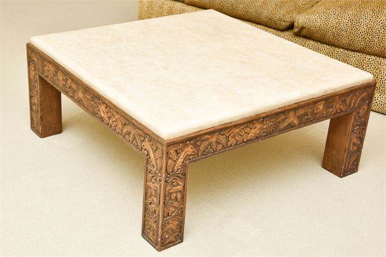 Large Square Marble Top Coffee Table