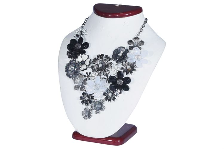 Costume Jewelry Necklace with Mixed Floral Design