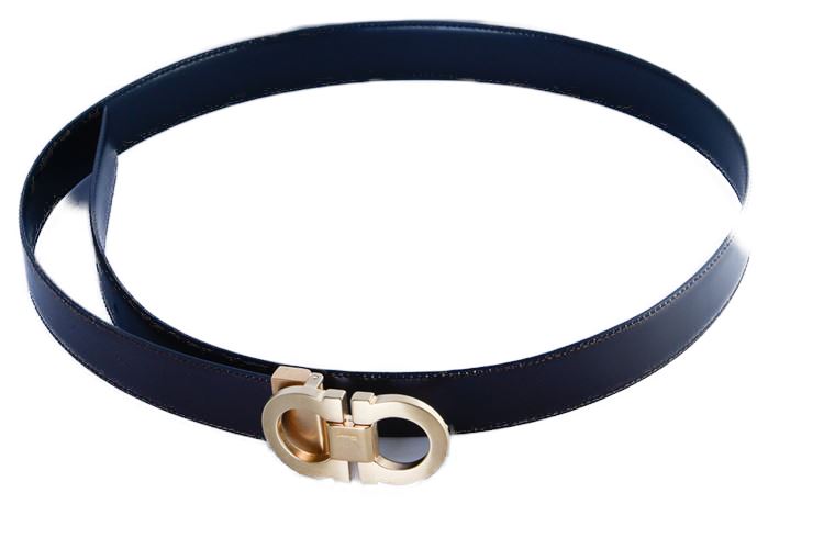 Salvatore Ferragamo Leather Belt and Brass Buckle