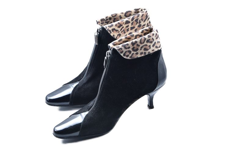 Pair Prevata Ladies Suede and Leopard Print Stiletto Booties