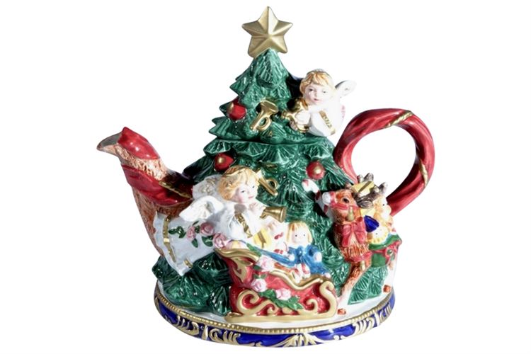 Omnibus by Fitz & Floyd Decorative Chirstmas Teapot