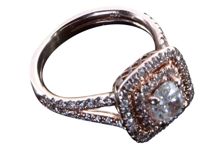 14 Karat Rose Gold and Diamond Ring Appraisal value at USD $17,995.00.