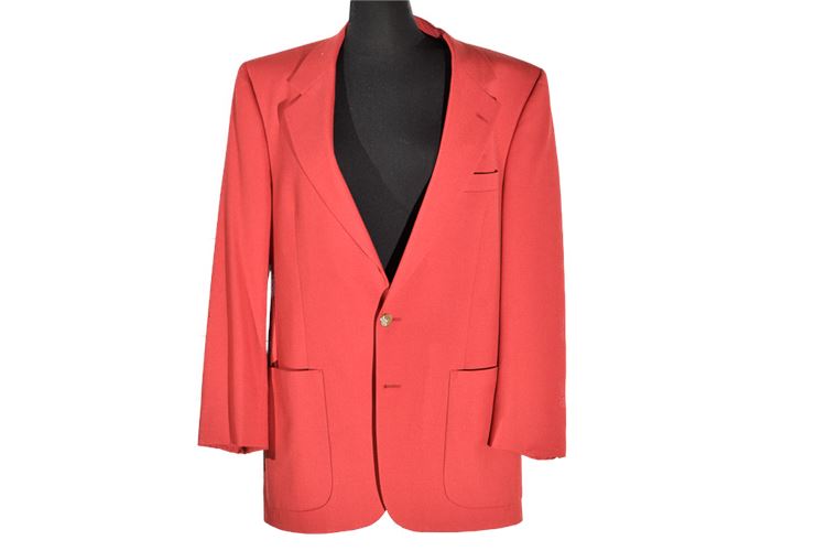 Vintage Burberry Men's Red Blazer