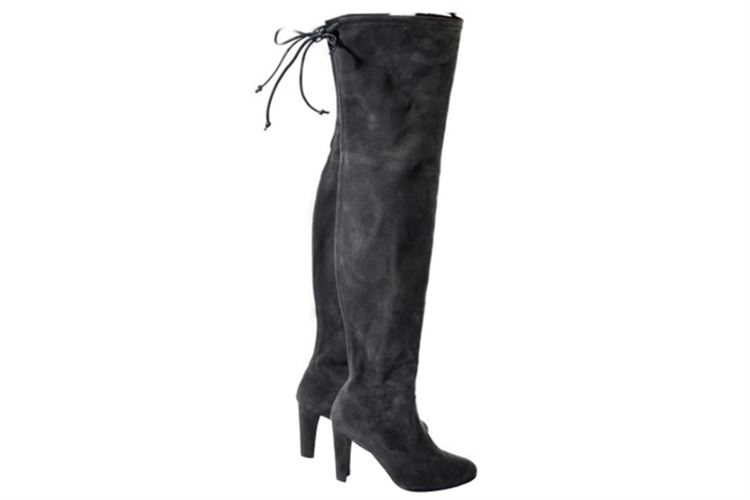 Pair of Stuart Weitzman Dark Gray Suede Ladies' Boots