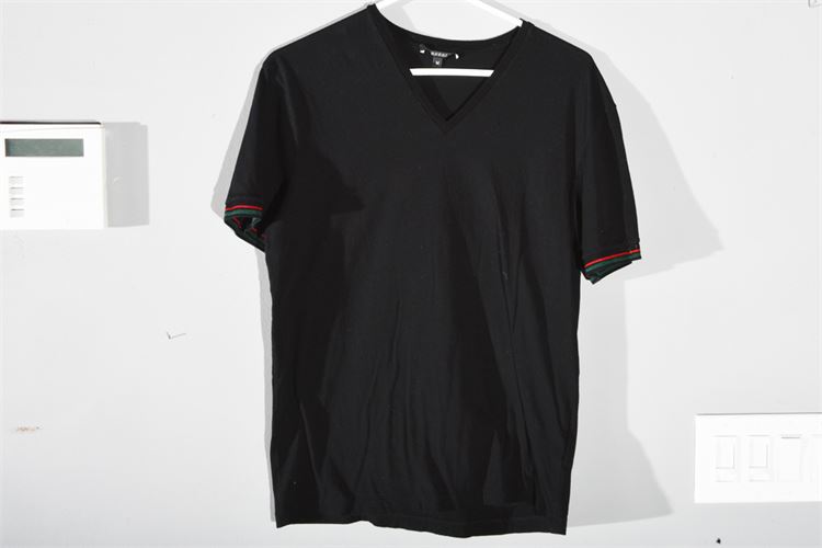 Gucci Black V-Neck Shirt with Armband Detail